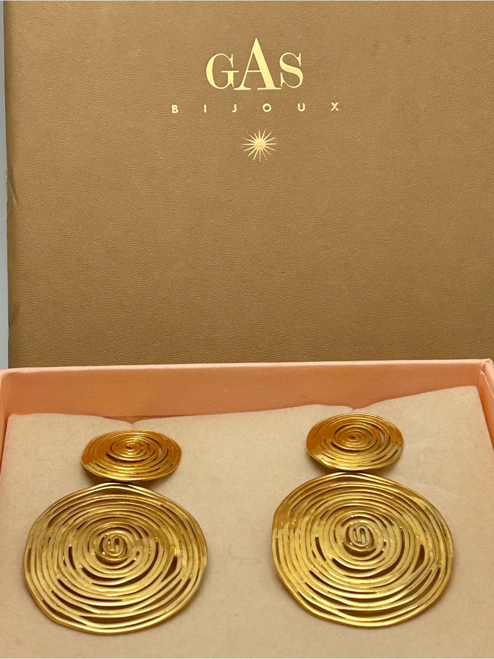 Gas Bijoux Wave Earrings Gold Plated NWT